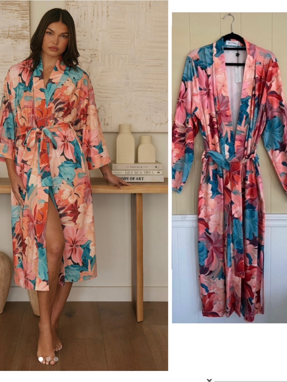 Masongrey Floral Cuff Robe